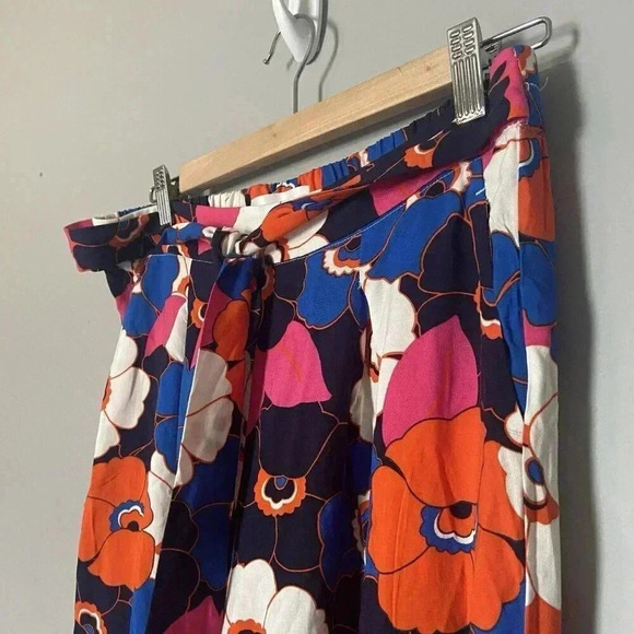 Jules & Leopold Floral Pull On Wide Leg Pants Boho Hippie 70s Size Medium New - Picture 5 of 13